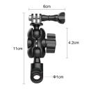 TELESIN Action Camera Motorcycle Rear-view Mirror Mounting Bracket 360° Rotation Action Camera Mount Adapter Replacement For GoPro Hero 9/8/7/6/5 Spor