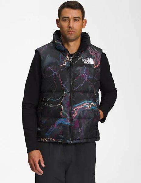 The North Face Men's 1996 Retro Nuptse Trail Glow Print Vest in TNF Black Trail Glow Print, Size XX-Large | END. Clothing