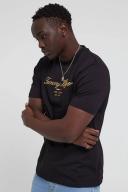 Tommy Hilfiger - Men's Black T-shirts - Icon Script Embroidered Tee - Size L at The Iconic