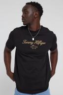 Tommy Hilfiger - Men's Black T-shirts - Icon Script Embroidered Tee - Size L at The Iconic