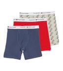Tommy Hilfiger Men's Underwear Carbon Diagonal Logo Print Three-Pair Boxer Brief Set M
