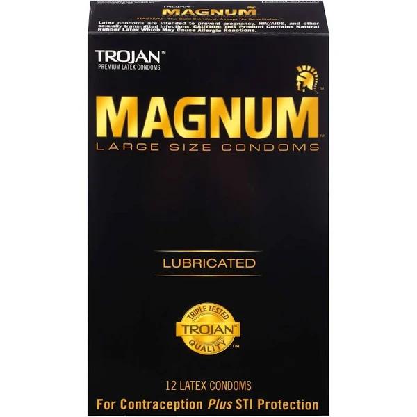 Trojan Lubricated Condom, Magnum, Large 12 Packs