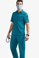 UA Advantage Stretch Men's 3-Pocket Short Sleeve Polo with Back Air-Mesh Panels in Caribbean Blue | Size S Polyester/rayon/spandex