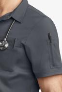 UA Advantage Stretch Men's 3-Pocket Short Sleeve Polo with Back Air-Mesh Panels in Pewter | Size 2x Polyester/rayon/spandex