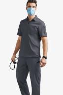 UA Advantage Stretch Men's 3-Pocket Short Sleeve Polo with Back Air-Mesh Panels in Pewter | Size 2x Polyester/rayon/spandex