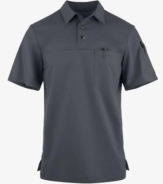 UA Advantage Stretch Men's 3-Pocket Short Sleeve Polo with Back Air-Mesh Panels in Pewter | Size 2x Polyester/rayon/spandex