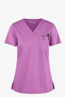 UA Butter-Soft Stretch Women's 1-Pocket V-Neck Tuck-In Scrub Top in Orchid | Size 3x Cotton/polyester/spandex