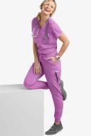 UA Butter-Soft Stretch Women's 1-Pocket V-Neck Tuck-In Scrub Top in Orchid | Size 3x Cotton/polyester/spandex