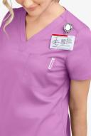 UA Butter-Soft Stretch Women's 1-Pocket V-Neck Tuck-In Scrub Top in Orchid | Size 3x Cotton/polyester/spandex