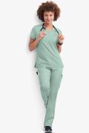 UA Butter-Soft Stretch Women's 9-Pocket Drawstring With Back Elastic Scrub Pants in Eucalyptus Leaf | Size XXS Cotton/polyester/spandex