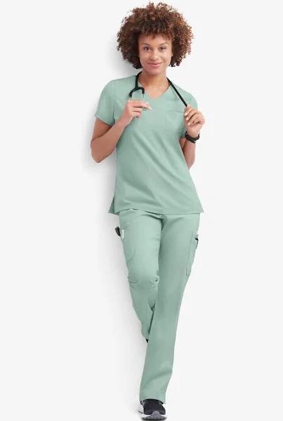UA Butter-Soft Stretch Women's 9-Pocket Drawstring With Back Elastic Scrub Pants in Eucalyptus Leaf | Size XXS Cotton/polyester/spandex