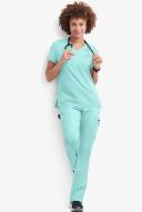 UA Butter-Soft Stretch Women's 9-Pocket Drawstring With Back Elastic Scrub Pants - Tall in Aqua Moon | Size 3x Cotton/polyester/spandex