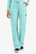 UA Butter-Soft Stretch Women's 9-Pocket Drawstring With Back Elastic Scrub Pants - Tall in Aqua Moon | Size 3x Cotton/polyester/spandex