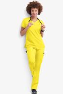 UA Butter-Soft Stretch Women's 9-Pocket Drawstring With Back Elastic Scrub Pants - Tall in Bright Daffodil | Size M Cotton/polyester/spandex