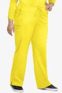 UA Butter-Soft Stretch Women's 9-Pocket Drawstring With Back Elastic Scrub Pants - Tall in Bright Daffodil | Size M Cotton/polyester/spandex
