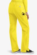 UA Butter-Soft Stretch Women's 9-Pocket Drawstring With Back Elastic Scrub Pants - Tall in Bright Daffodil | Size M Cotton/polyester/spandex