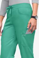 UA Flex2 Women's 7-Pocket Flat Front Cargo Stretch Scrub Pants in Bermuda Green | Size S Polyester/rayon/spandex