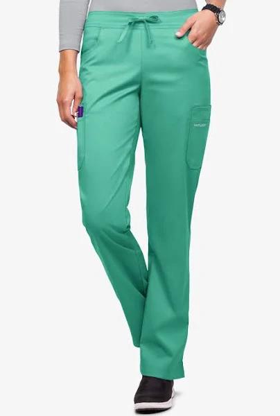 UA Flex2 Women's 7-Pocket Flat Front Cargo Stretch Scrub Pants in Bermuda Green | Size XXS Polyester/rayon/spandex