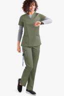 UA Flex2 Women's 7-Pocket Flat Front Cargo Stretch Scrub Pants in Light Olive | Size M Polyester/rayon/spandex