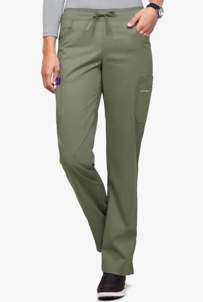 UA Flex2 Women's 7-Pocket Flat Front Cargo Stretch Scrub Pants in Light Olive | Size M Polyester/rayon/spandex