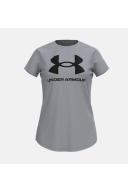 Under Armour Sportstyle Graphic Short Sleeve Tee - Girls - Mod Grey Light Heather/Black