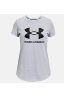 Under Armour Sportstyle Graphic Short Sleeve Tee - Girls - Mod Grey Light Heather/Black