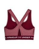Under Armour - Women's Crossback Mid Heather Bra - League Red Light Heather/League Red/Micro Pink - M