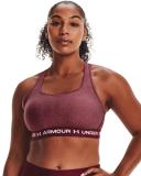 Under Armour - Women's Crossback Mid Heather Bra - League Red Light Heather/League Red/Micro Pink - M