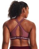 Under Armour - Women's Crossback Mid Heather Bra - League Red Light Heather/League Red/Micro Pink - M