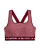 Under Armour - Women's Crossback Mid Heather Bra - League Red Light Heather/League Red/Micro Pink - M