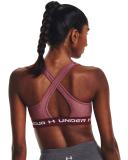 Under Armour - Women's Crossback Mid Heather Bra - League Red Light Heather/League Red/Micro Pink - M