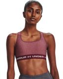 Under Armour - Women's Crossback Mid Heather Bra - League Red Light Heather/League Red/Micro Pink - M