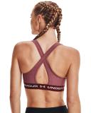 Under Armour - Women's Crossback Mid Heather Bra - League Red Light Heather/League Red/Micro Pink - M