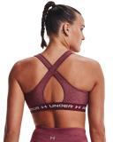 Under Armour - Women's Crossback Mid Heather Bra - League Red Light Heather/League Red/Micro Pink - M