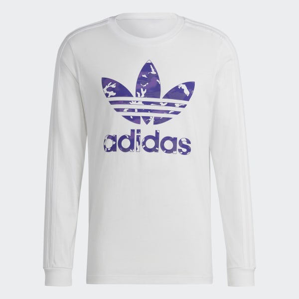 adidas-Graphics Camo Stripe Long Sleeve Tee-Men-White-S