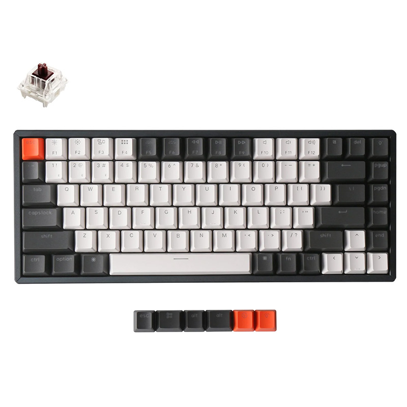 Keychron K2 V2 Wireless Hot-Swappable RGB Keyboard - Gateron G Pro Brown, Brown-K2C3H Keyboards