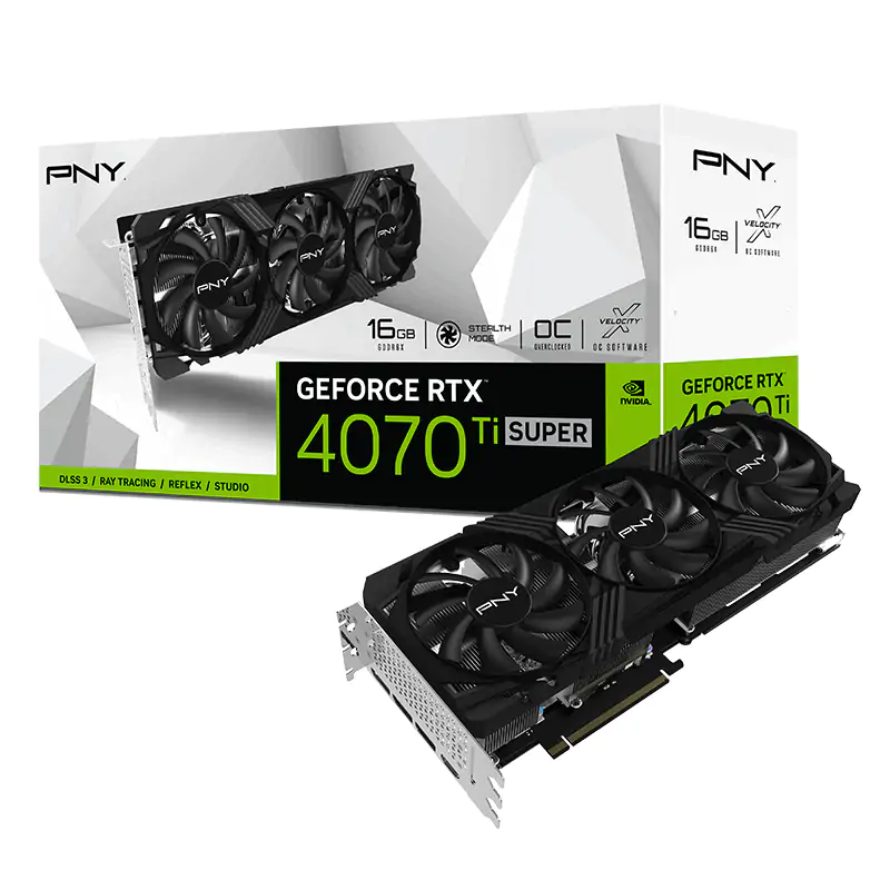 PNY GeForce RTX 4070 Ti Super 16GB Verto Overclocked Triple Fan DLSS 3 Graphics Card