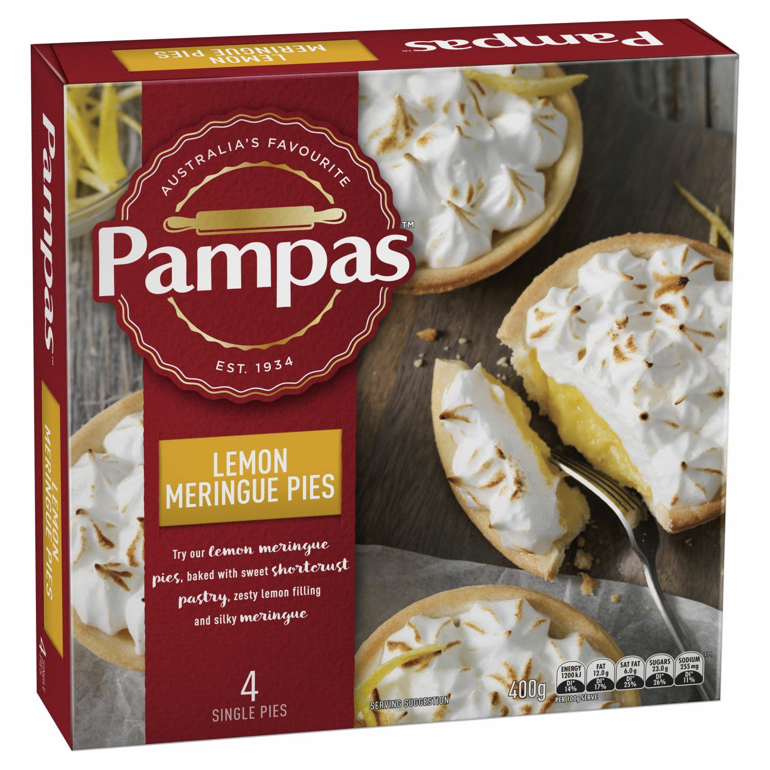Pampas Frozen Lemon Meringue Pies 4 Pack