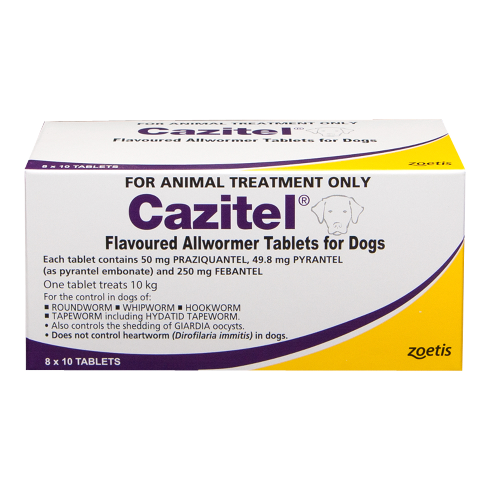 Cazitel Allwormer Tablet for Dogs 10kg - 80 Tablets