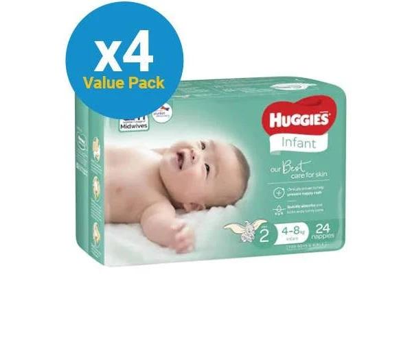 Huggies Infant Nappies Value Box - Size 2 (96)