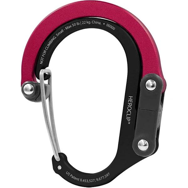 Heroclip Small Hooked Carabiner, Black Red