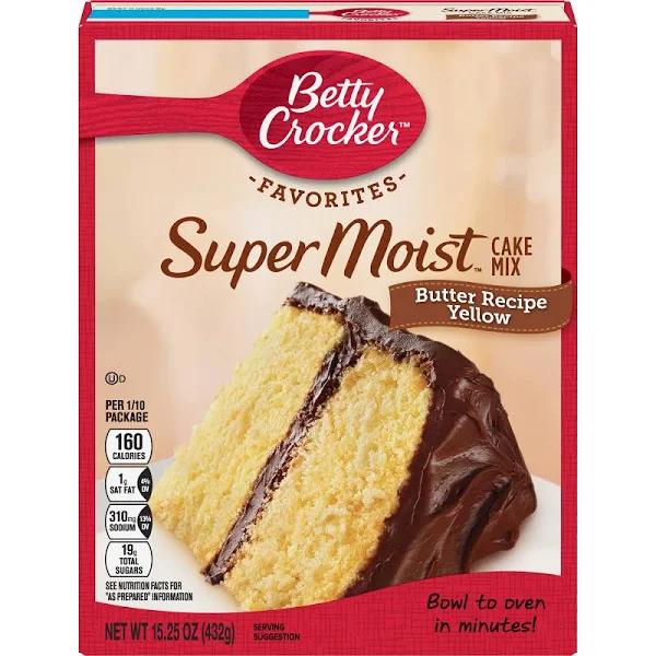 Betty Crocker Super Moist Butter Recipe Yellow Cake Mix, 15.25 oz