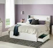 Como Queen Bed With Storage White