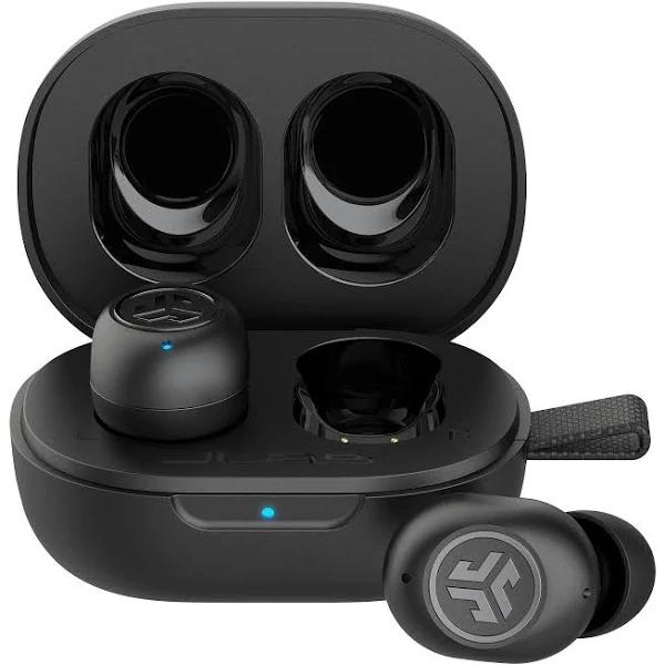 JLab JBuds Mini True Wireless Bluetooth Earbuds + Charging Case - Charcoal Black - IP55 Sweat and Dust Proof - Bluetooth Multipoint - Be Aware Audio