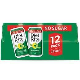 Diet Rite No Sugar Pine Lime Cans 12 x 375ml