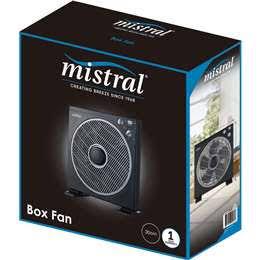 Mistral Box Fan 30cm Black Each
