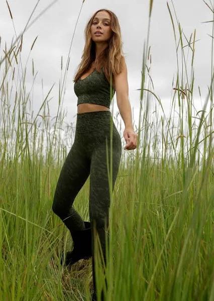 Lorna Jane Womens Take A Hike Seamless Full Length Leggings Green XS