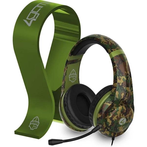 4Gamers Cruiser Gaming Headset + Stand - Green Camo