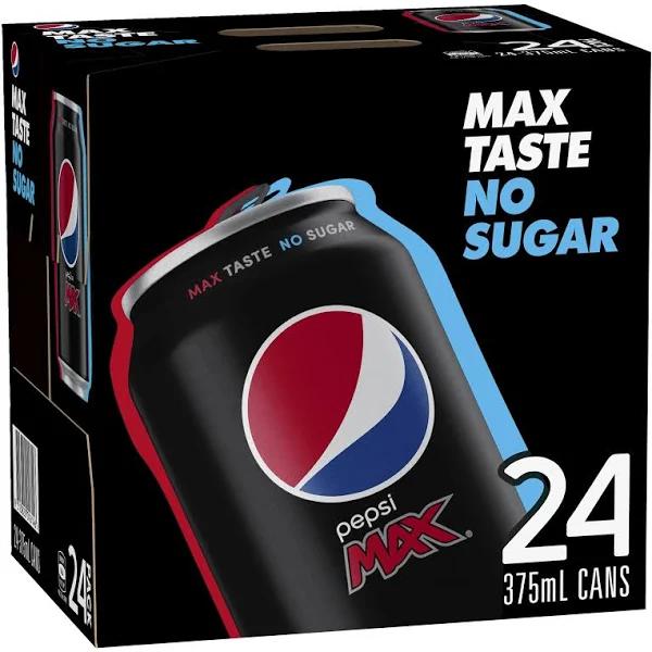 Pepsi Max Soft Drink 375ml 24 Pack