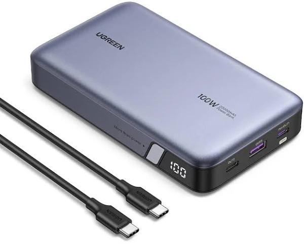 UGREEN 100W Power Bank 20,000mAh Battery Pack USB C 3-Port PD3.0 Portable Charger Digital Display Laptop Powerbank For MacBook Pro, Dell XPS, iPhone